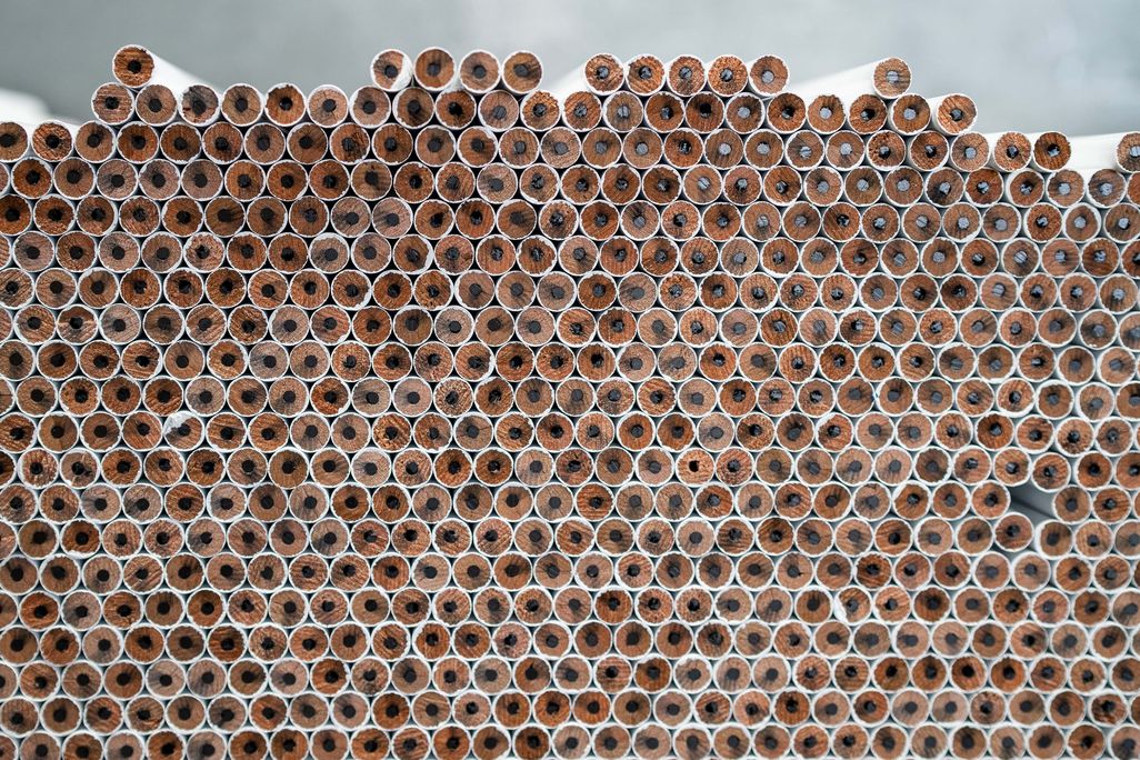 a stack of pencils