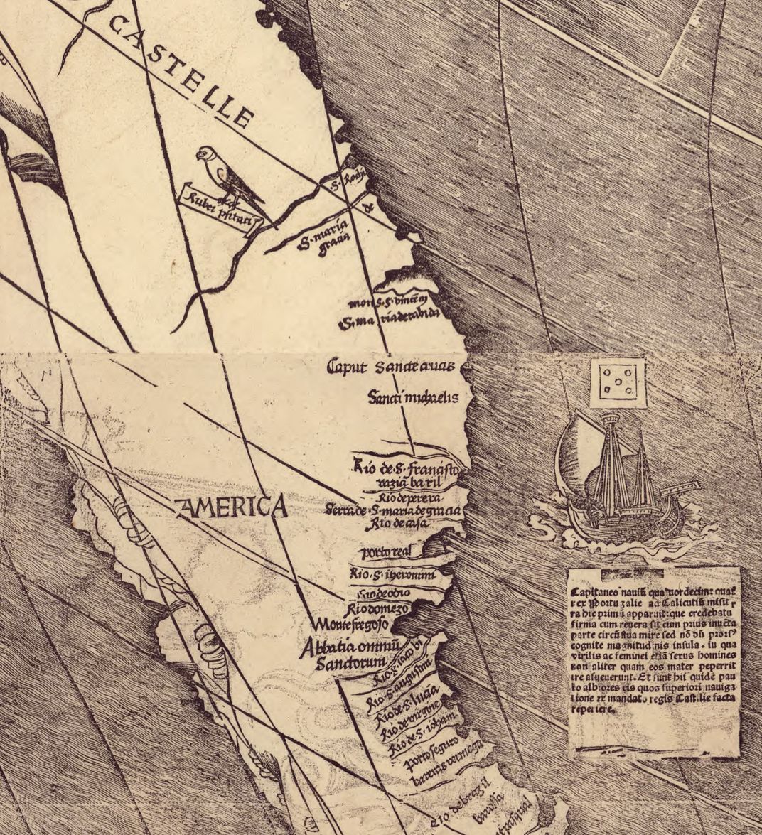 A 16th-century map of America by Martin Waldseemüller