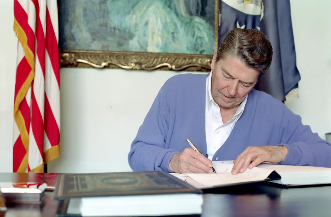 Reagan signing