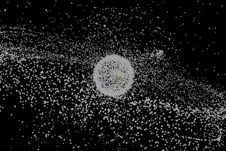 A map of some of the space junk surrounding the Earth.