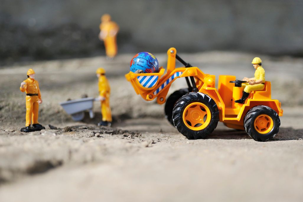 Bulldozer Destroying the Earth