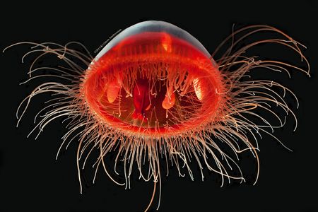 Karen Osborn, invertebrate zoologist and curator at the Smithsonian’s National Museum of Natural History, uses photography to help people connect with the hard-to-see marine animals she studies, like this deep-sea jellyfish (Voragonema pedunculata). (Karen Osborn, Smithsonian)