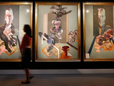 This triptych by Francis Bacon is listed as being owned by Roman Abramovich in the new database.