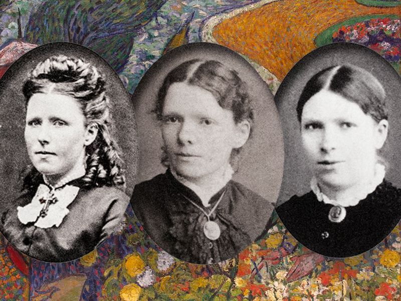 L aan R: Anna, de oudste zus van Gogh; Elisabeth, or Lies; en Willemien, de jongste, die beter bekend was als Wil