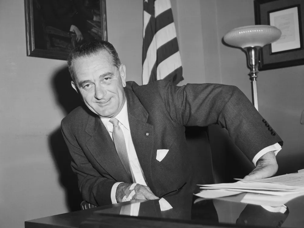 Lyndon B. Johnson in November 1957, when he was serving as Senate majority leader