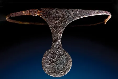 This silver diadem was one of around 30 valuable artifacts buried with a Bronze Age woman.