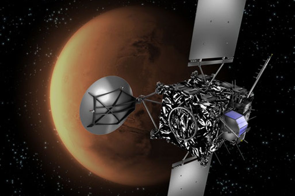 On the way to a comet, a quick look at the Red Planet.