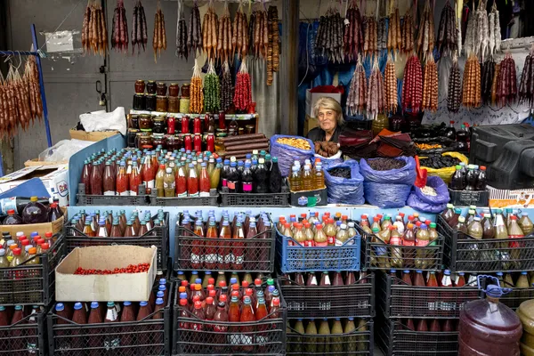 A vendor at a market in Tbilisi. thumbnail