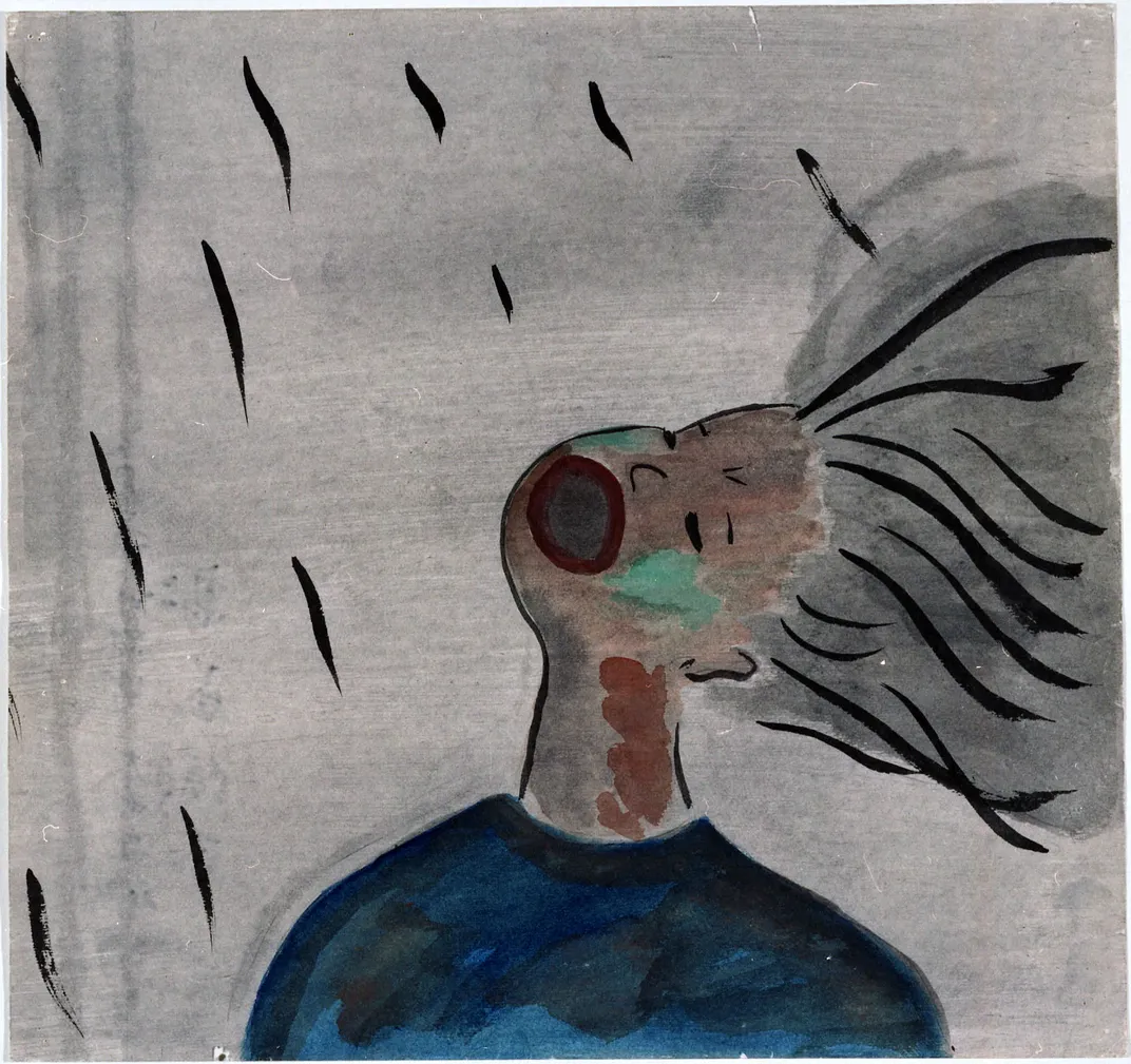 Akiko Takakura drawing of black rain