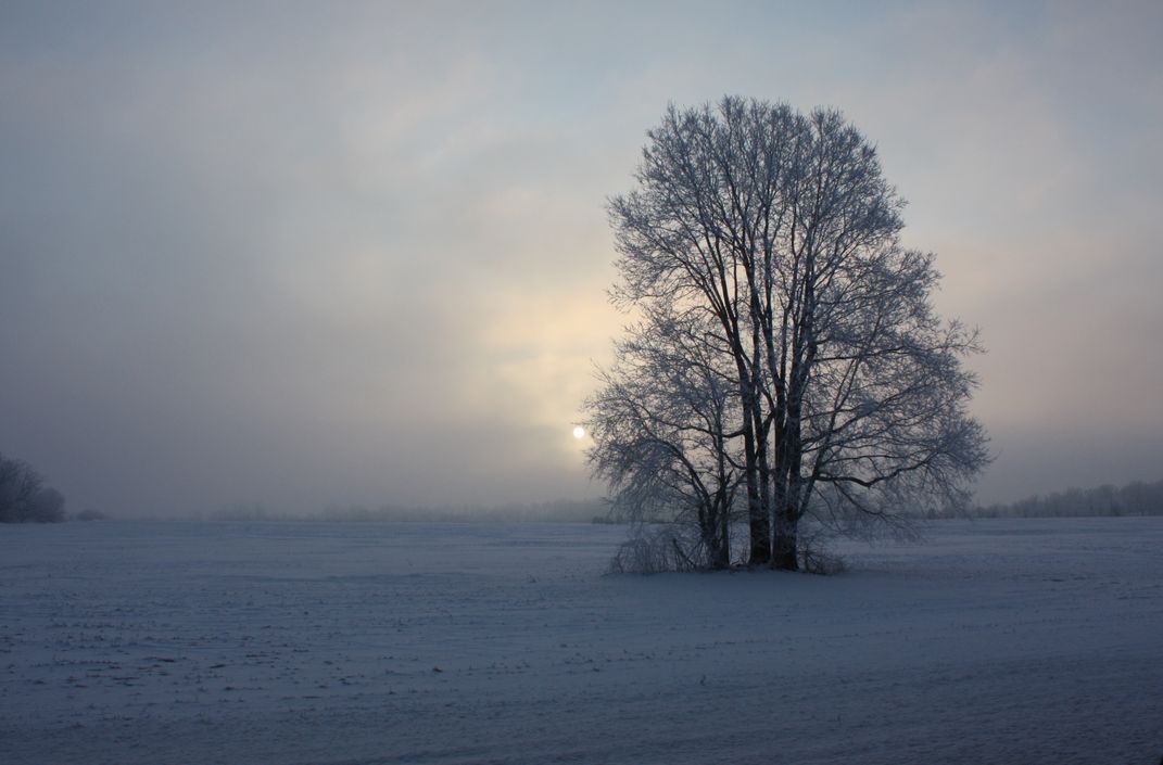 Sunrise in the country near Westfield, Indiana. Taken on a winter ...