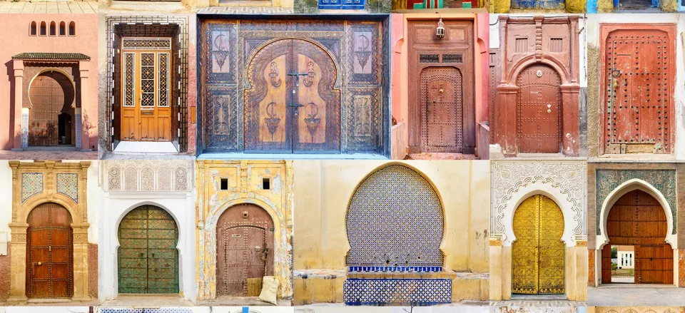  Collage of doors, Morocco 