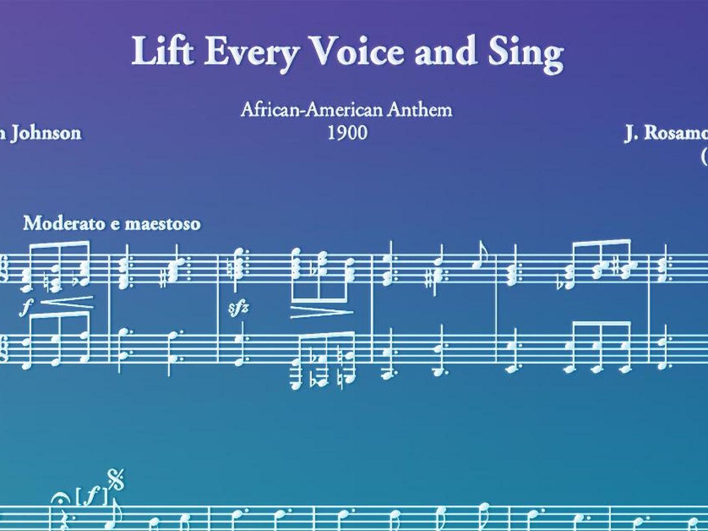Lift Every Voice and Sing sheet music (main longform)