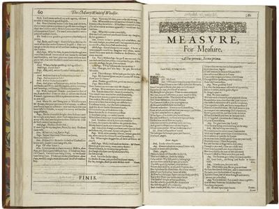 The first page of 'Measure For Measure' in the First Folio of 1623. Set in Vienna and full of less-than-proper characters, this play proved the most challenging to bowdlerize.