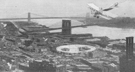 A circular landing track imagined for New York in 1919