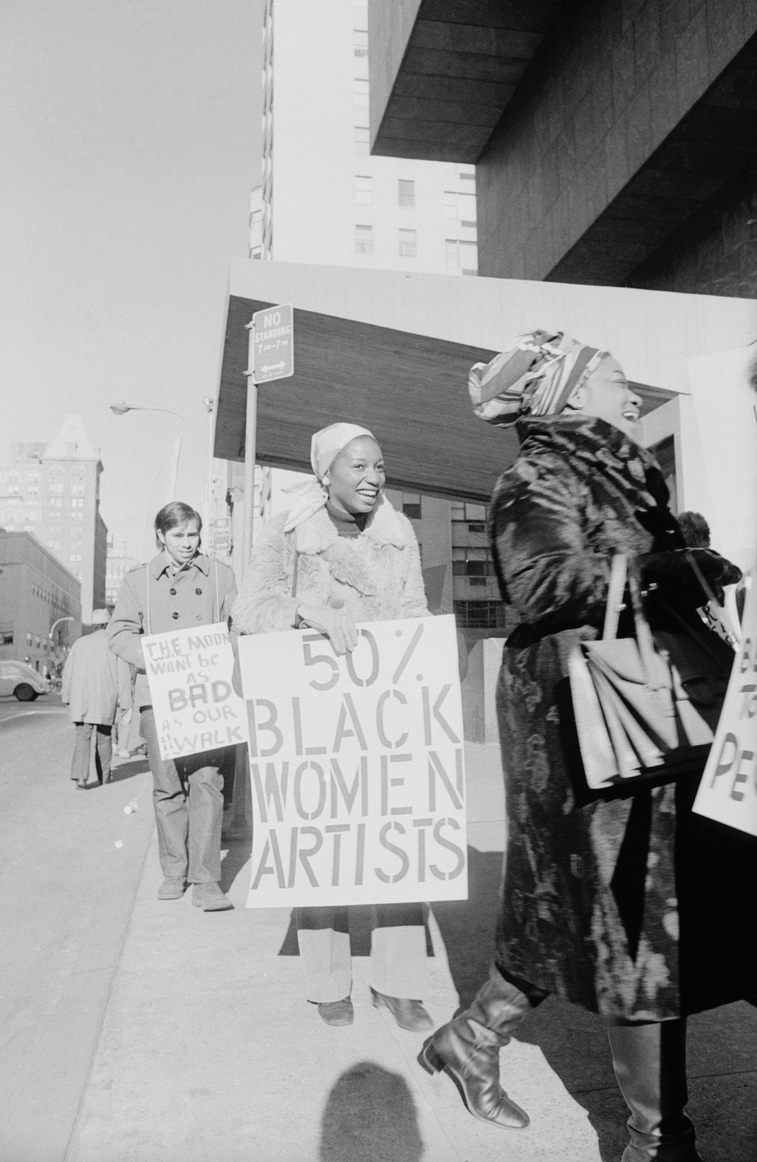 Jan Van Raay, <em>Faith Ringgold and Michele Wallace at Black Emergency Cultural Coalition (BECC) protest at the Whitney Museum, New York, January 31, 1971</em>, printed 2021