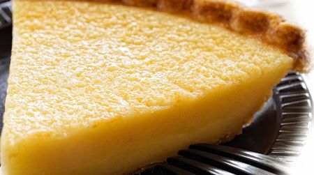 A slice of buttermilk pie