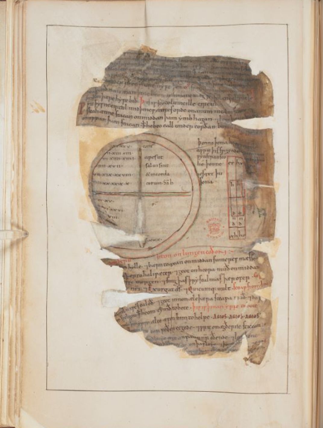 Instructions for making a magical device known as Saint Columcille's Circle, used to protect bees and keep them in an enclosure, in an 11th-century English psalter