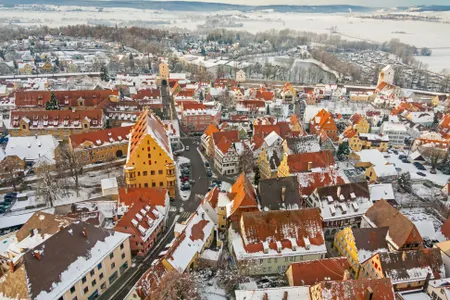 Nördlingen is located in a crater in southern Germany.