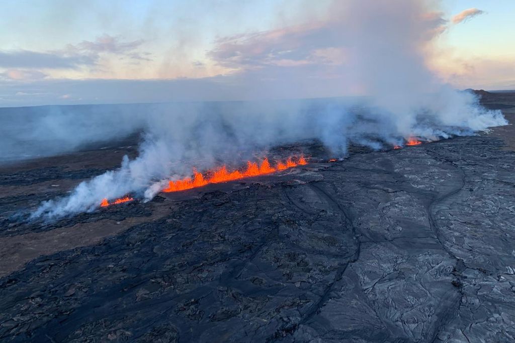 An aerial image of Kīlauea volcano erupting, June 3, 2024.