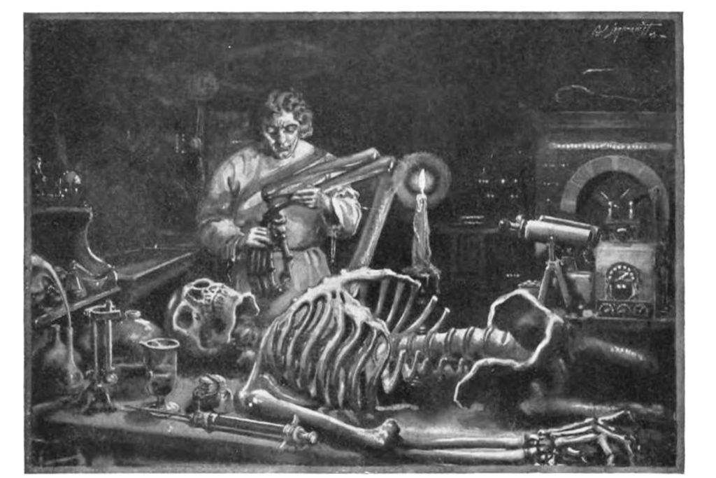 Frankenstein at work in his laboratory