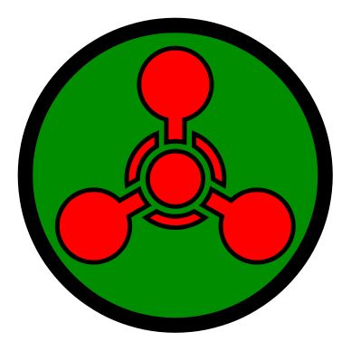 The symbol for chemical weapons