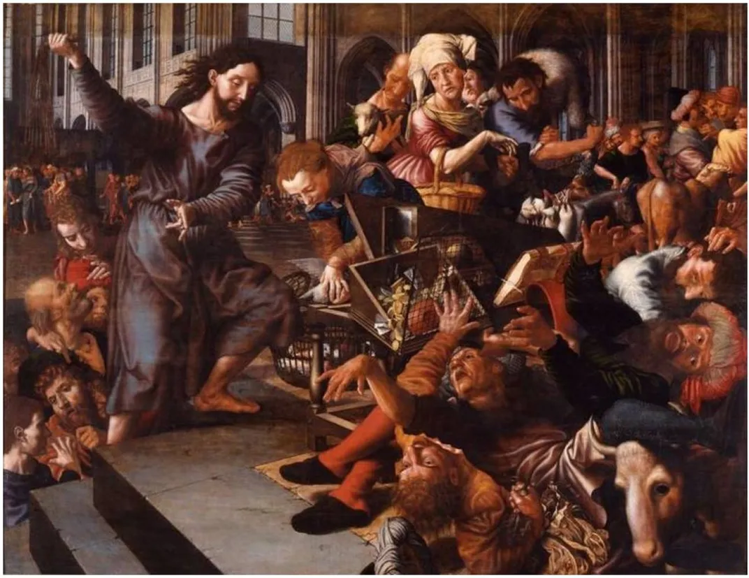 Christ Driving the Money Changers From the Temple, Jan van Hemessen and Catharina van Hemessen (?), 1556