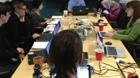 The Women in Science Edit-a-Thon in progress.