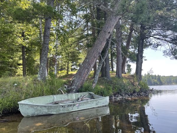 Old rowboat at shoreline thumbnail
