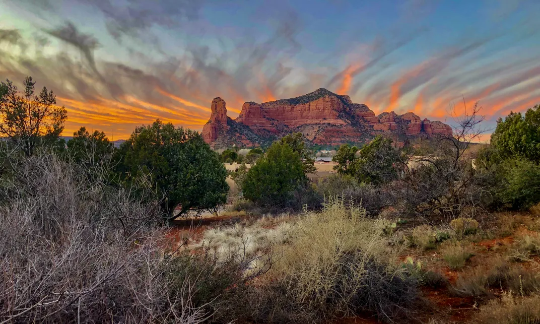 a fiery mountaintop all aflame