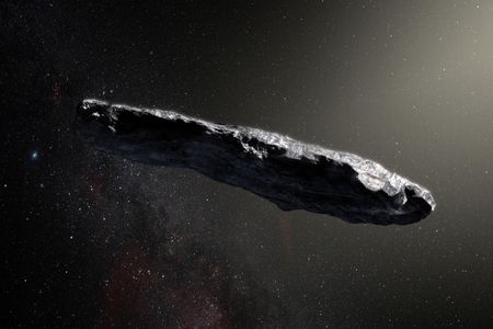 Artist’s impression of the interstellar asteroid Oumuamua.