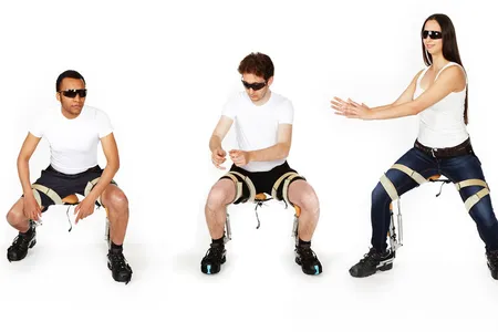 A 4.4-pound, leg-worn exoskeleton creates a chair out of nowhere. 