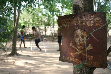Children have been crippled by land mines in Cambodia.