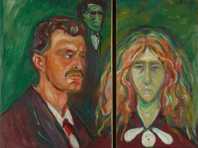 Edvard Munch, "Self-Portrait with Tulla Larsen," ca. 1905