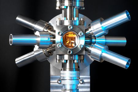 This optical atomic clock uses strontium atoms to tell time.