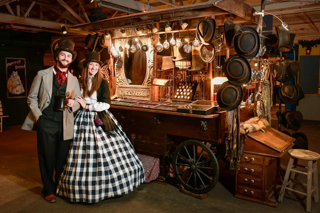 A booth at the Great Dickens Christmas Fair in San Francisco