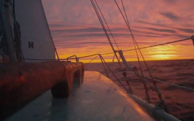 Cloud, sea and sun create a morning sky as spectacular as it is serene as Matt Rutherford enters another day on his solo voyage around the Americas.