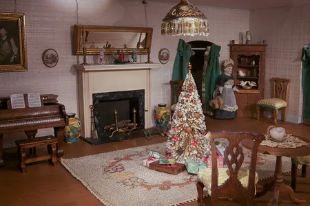 Bradford saw the dollhouse, shown decorated for Christmas, as ever evolving: "I shall never be completely satisfied with its creation."