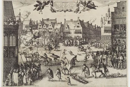 Guy Fawkes was sentenced to death for his role in the Gunpowder Plot, a conspiracy to kill James I of England, members of the royal family and government officials.