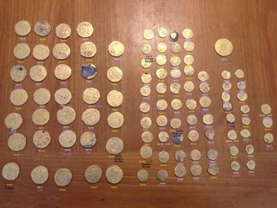 While roughly three dozen of the stolen coins have been recovered, 13 are still at large.