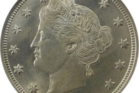 A Liberty Head nickel from 1883
