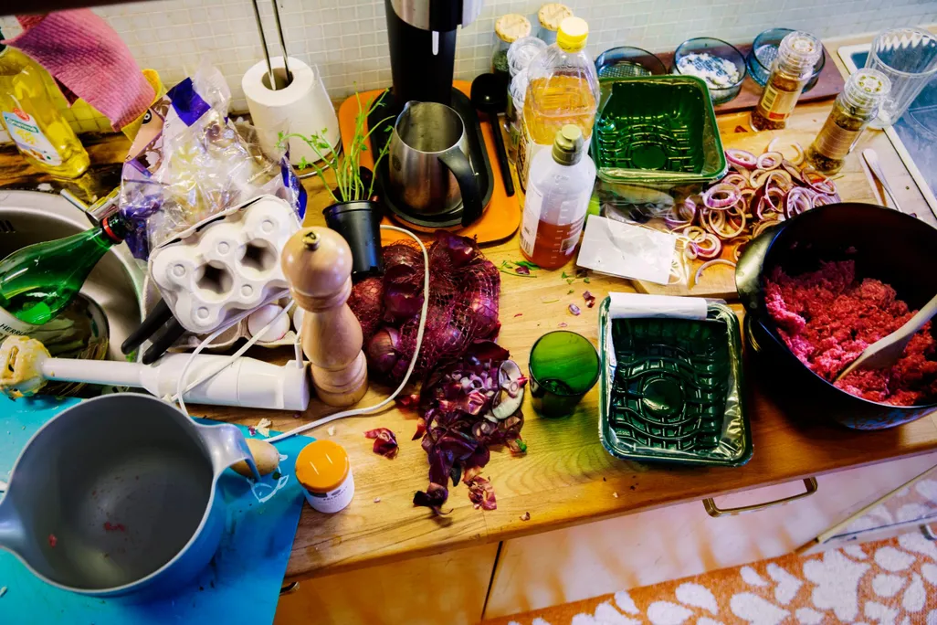 Cluttered Kitchen