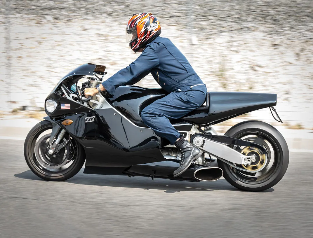 JAy Leno rides Y2K Superbike