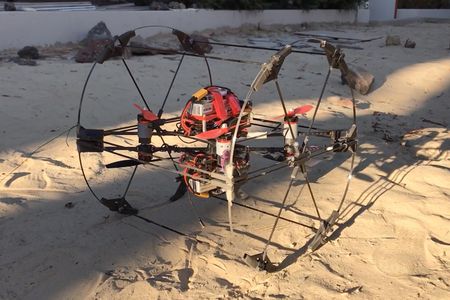 Not a toy: The Shapeshifter robot, going for a roll in the robotics yard at the Jet Propulsion Laboratory, is in development as a transformational vehicle to explore hazardous moonscapes.