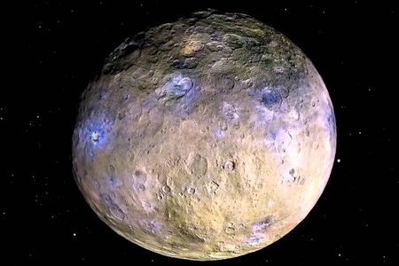 Pretty close to spherical: Ceres in false color, as seen by NASA’s Dawn spacecraft.