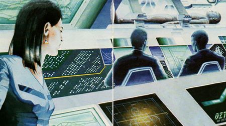 Medical experts inputting data into the electronic library (1981)