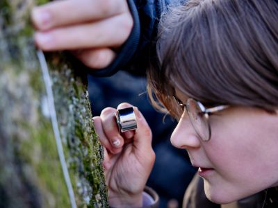 Before taking samples, students carefully examined the environment.