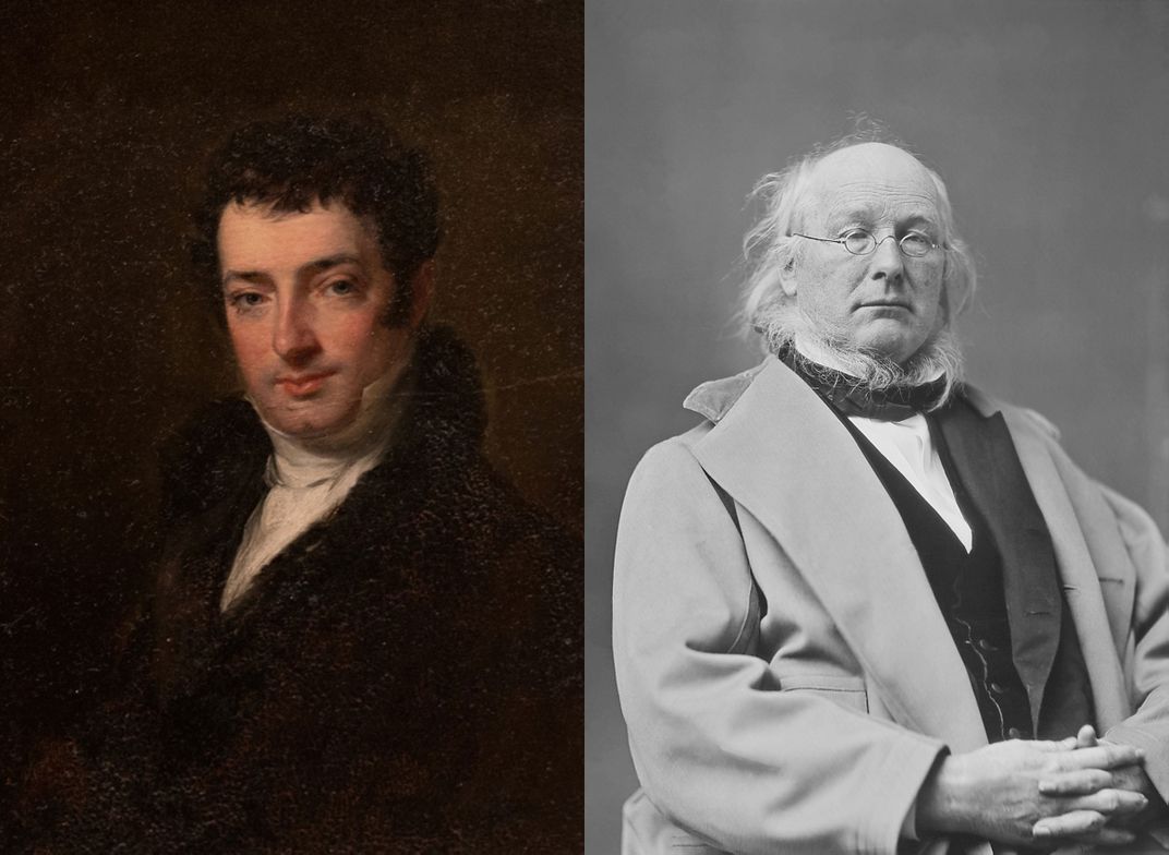 Washington Irving (left) and Horace Greeley (right)