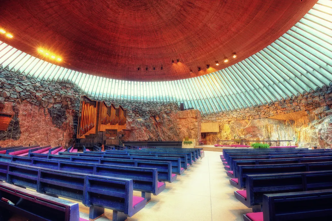 Helsinki's famous Temppeliaukion rock church