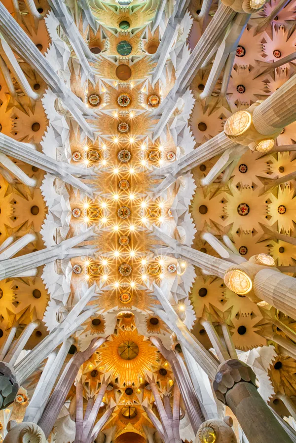 Sagrada Familia ceiling, Barcelona, Spain thumbnail