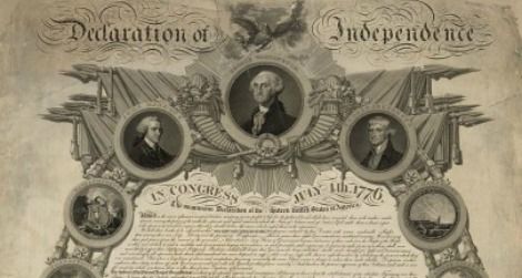 An ornamental copy of the Declaration of Independence